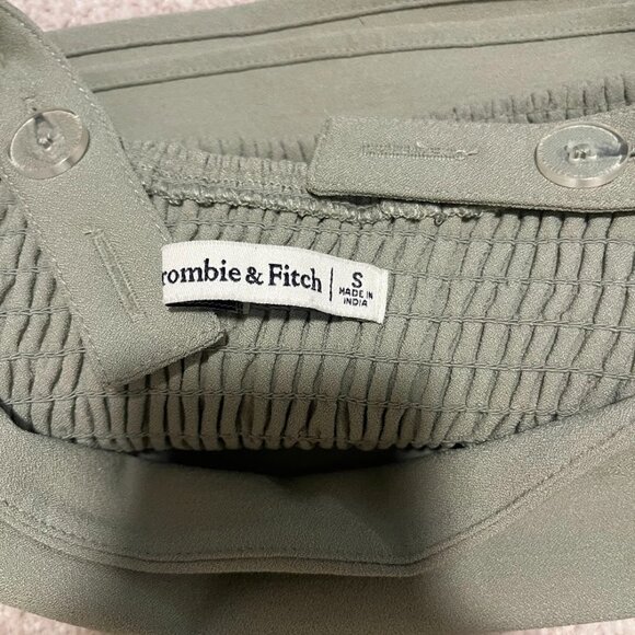 Abercrombie & Fitch Wide Strap Squareneck Top - Olive Green (Size S) - Picture 4 of 4